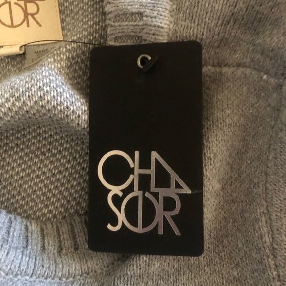 Chaser NWT Womens Gray White Hearts Knit Pullover Crewneck Sweater Cozy Chic MD - Picture 9 of 13
